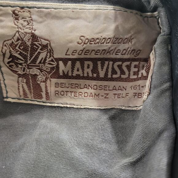 Vintage Motorcycle Jacket Leather Distressed Biker Asymmetric Zip 50s Size Small - Picture 10 of 16